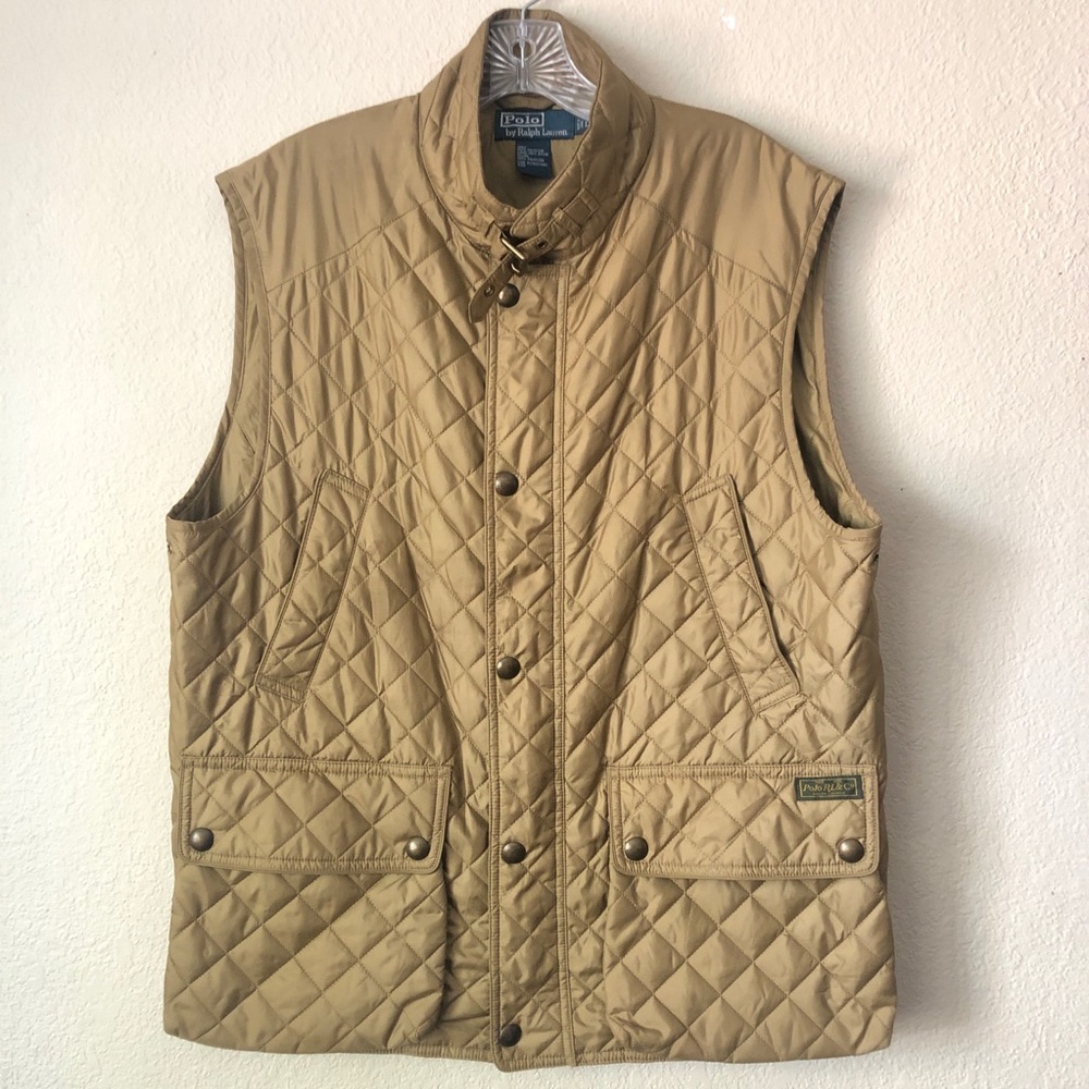 POLO RALPH LAUREN Tan Iconic Quilted Diamond Vest